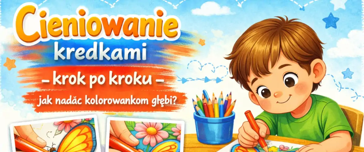 Kolorowanka edukacyjna z motywem cieniowanie kredkami do wydruku i kolorowania