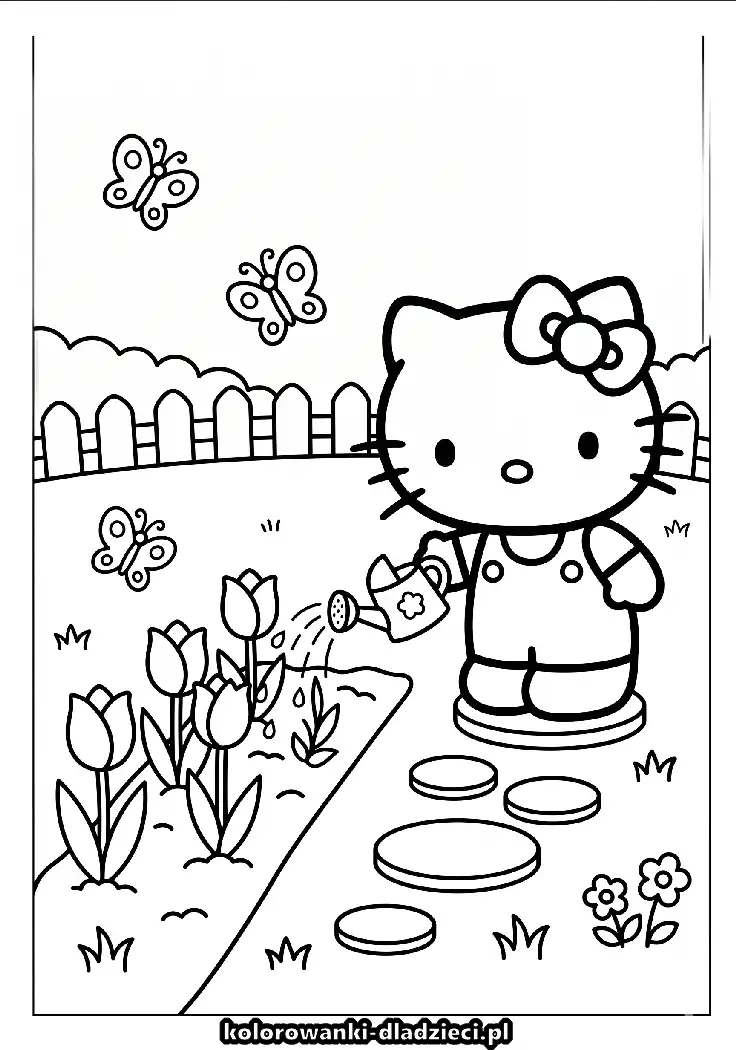 Kolorowanka do wydruku hello kitty do wydruku i kolorowania