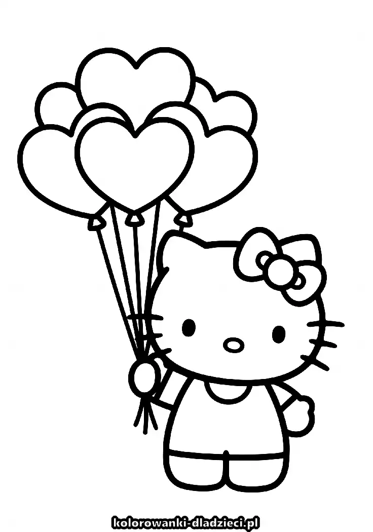 Fajna kolorowanka hello kitty dla chłopców i dziewczynek