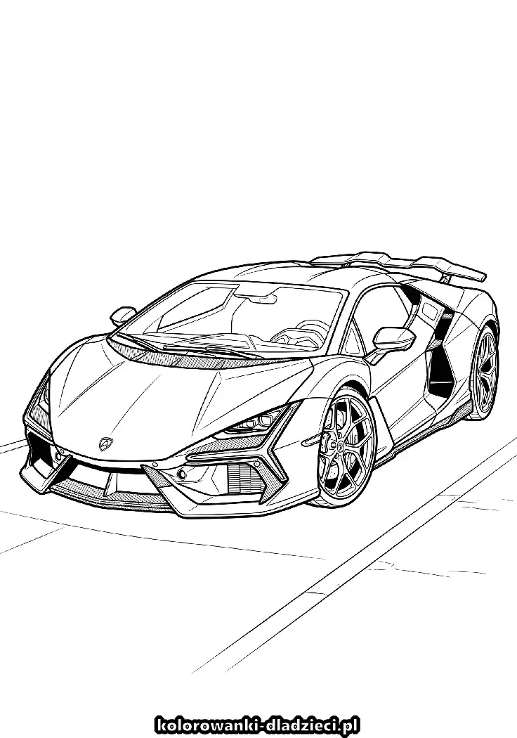 Fajna kolorowanka z motywem lamborghini dla przedszkolaków