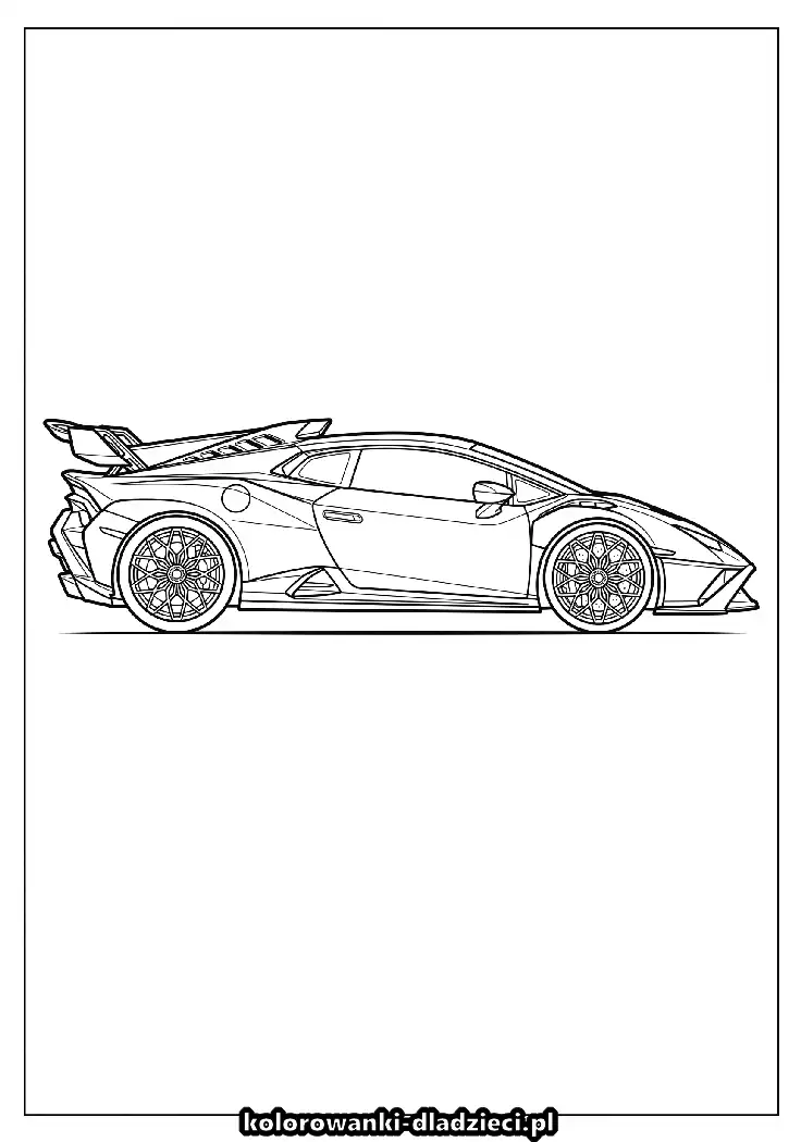 Rysunek do kolorowania z motywem lamborghini na spokojną zabawę