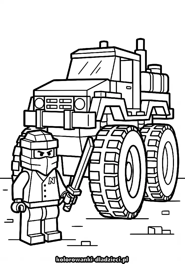 Fajna kolorowanka ninjago do druku do pokolorowania