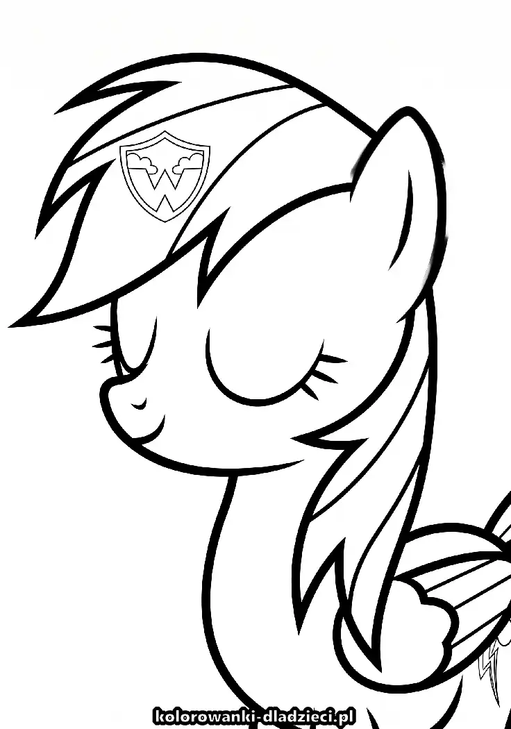 Kolorowanka online do druku dla dzieci: rainbow dash na zajęcia plastyczne