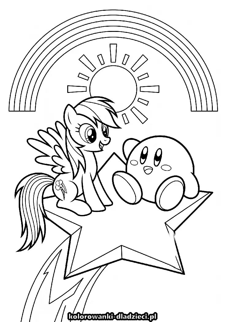 Drukowana kolorowanka dla dzieci: rainbow dash dla dzieci
