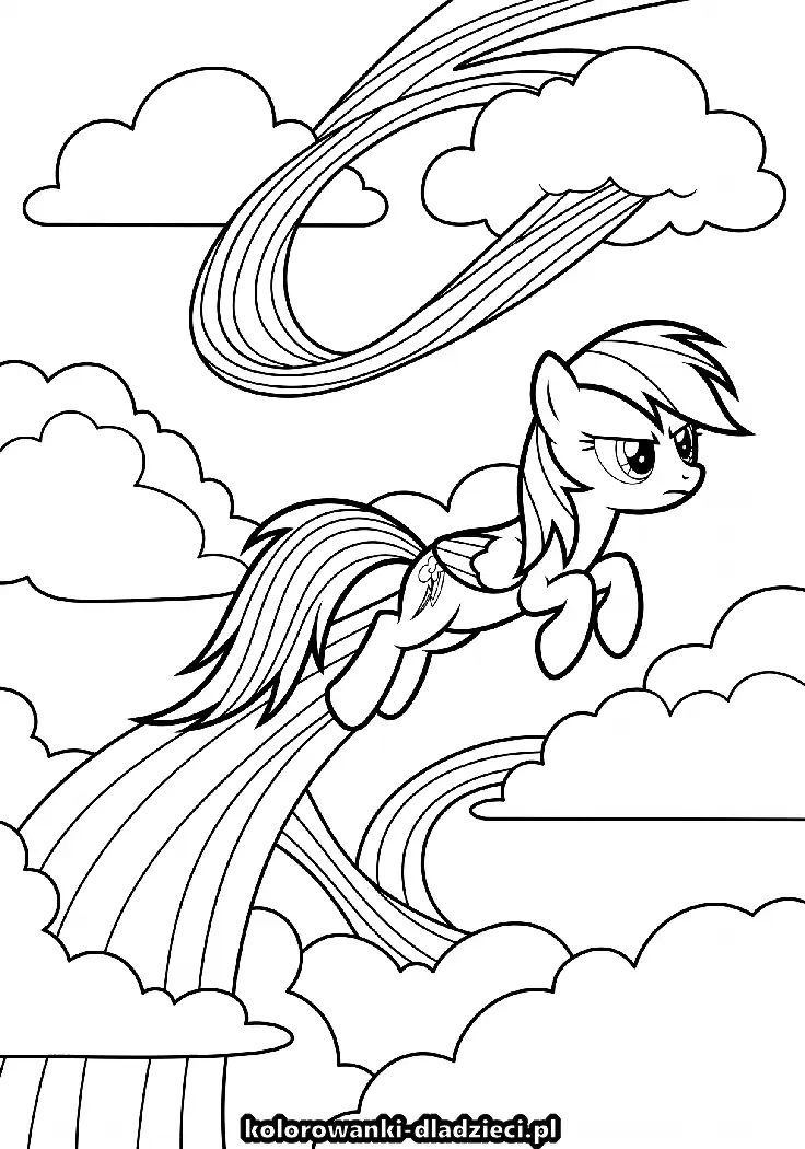 Rainbow dash - kolorowanka na spokojną zabawę