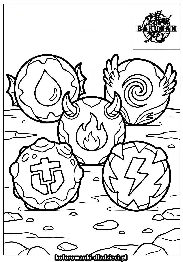 Drukowana kolorowanka z motywem bakugan dla małych fanów dinozaurów