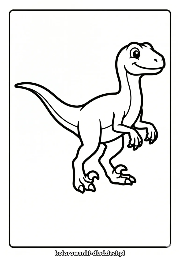 Nieskomplikowana obrazek do kolorowania z motywem dinozaury dla małych fanów dinozaurów