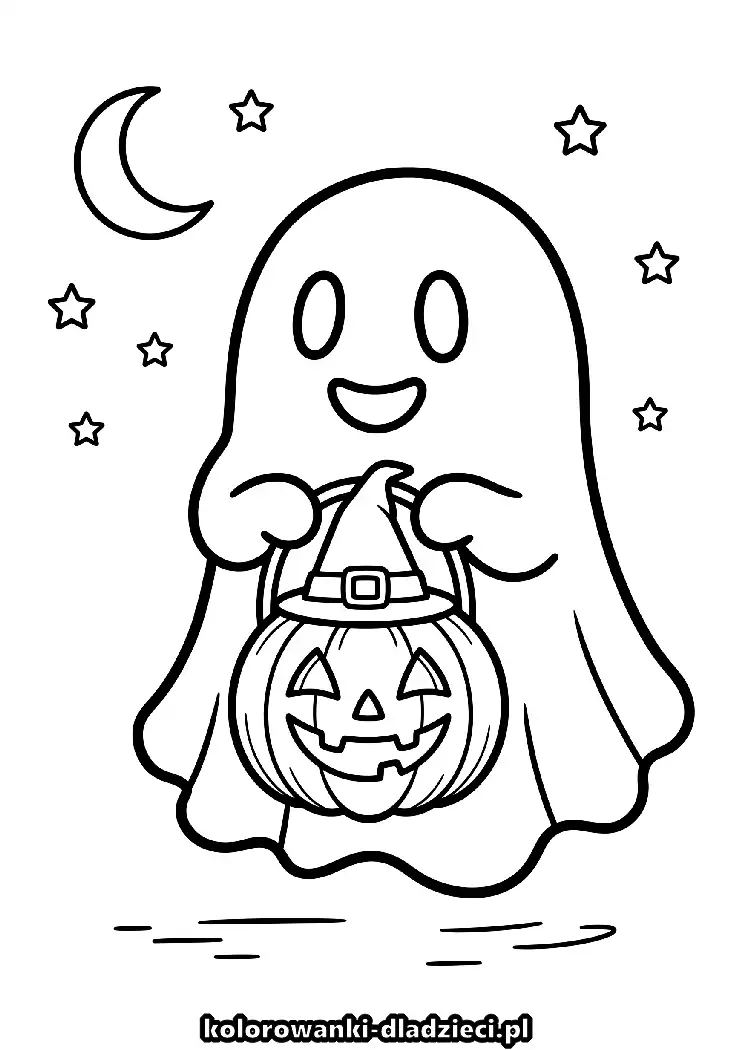 Halloween - kolorowanka edukacyjna dla przedszkolaków