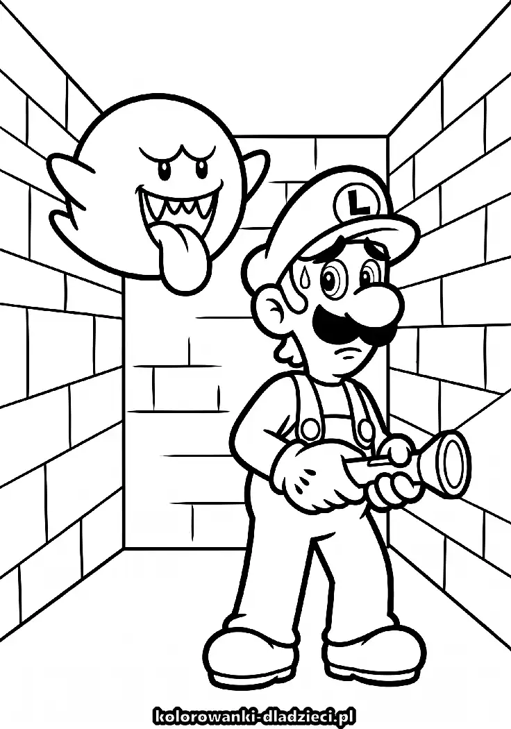 Kolorowanka do wydruku przedstawiająca mario do druku