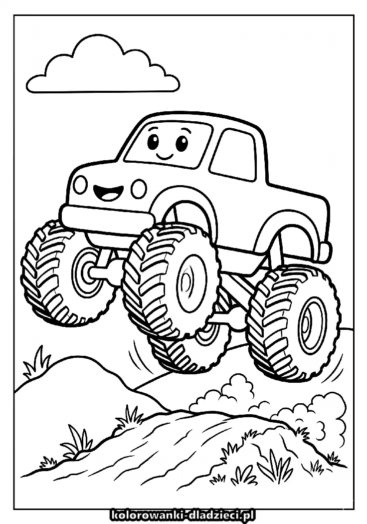 Kolorowanka online do druku monster truck