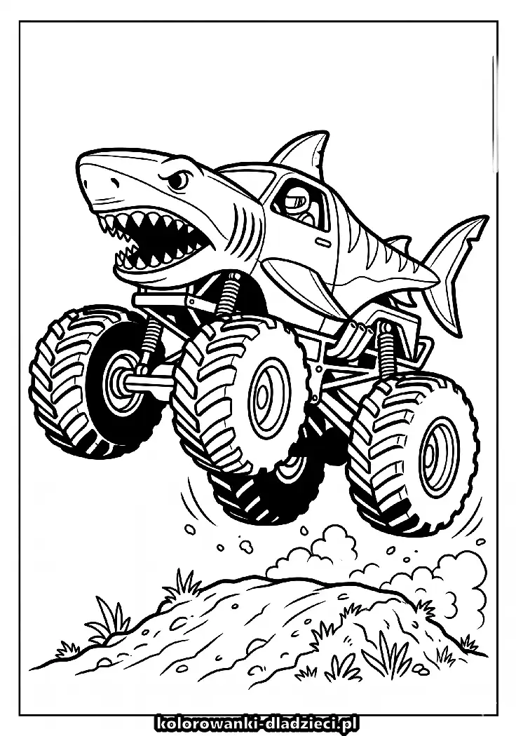 Monster truck do pokolorowania