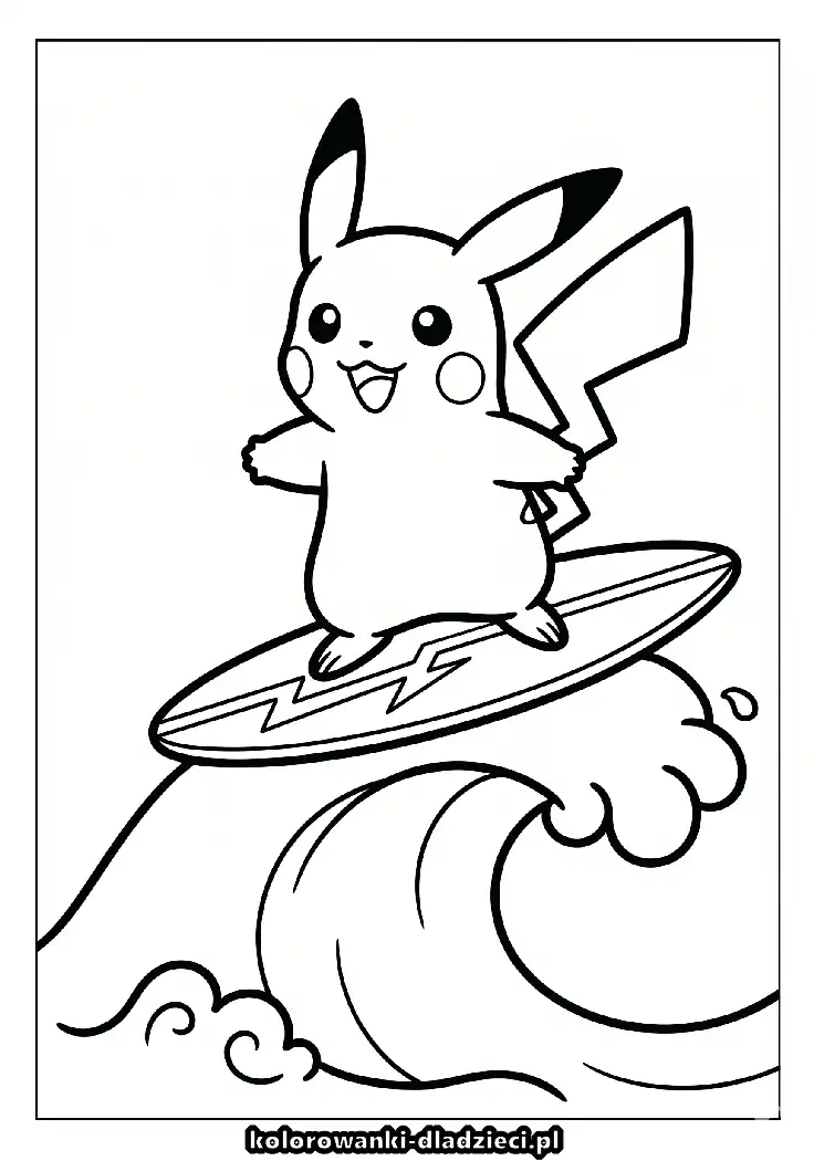 Obrazek do kolorowania pikachu