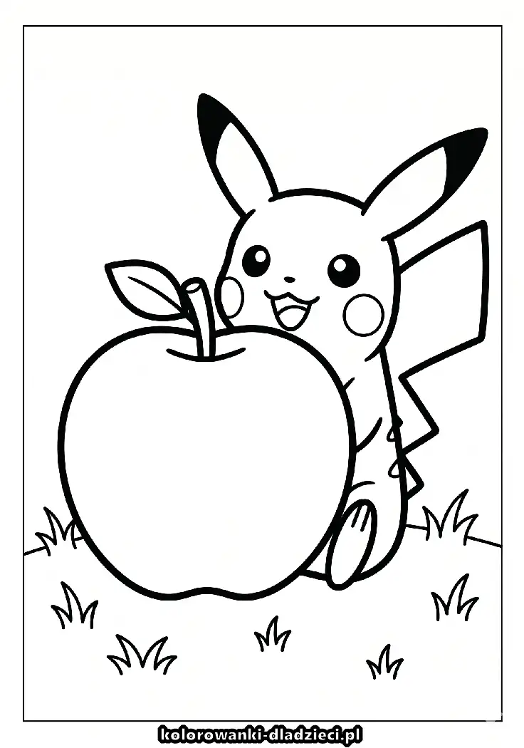 Kolorowanka edukacyjna przedstawiająca pikachu do druku