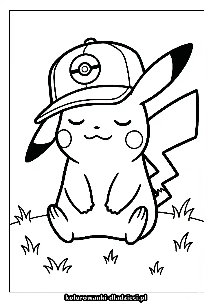 Fajna kolorowanka z motywem pikachu do pokolorowania