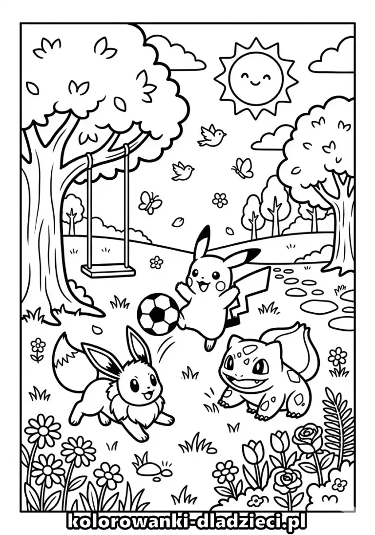 Pokemon - drukowana kolorowanka na zajęcia plastyczne