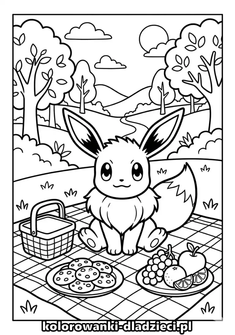 Kolorowanka dla dzieci z motywem pokemon do druku