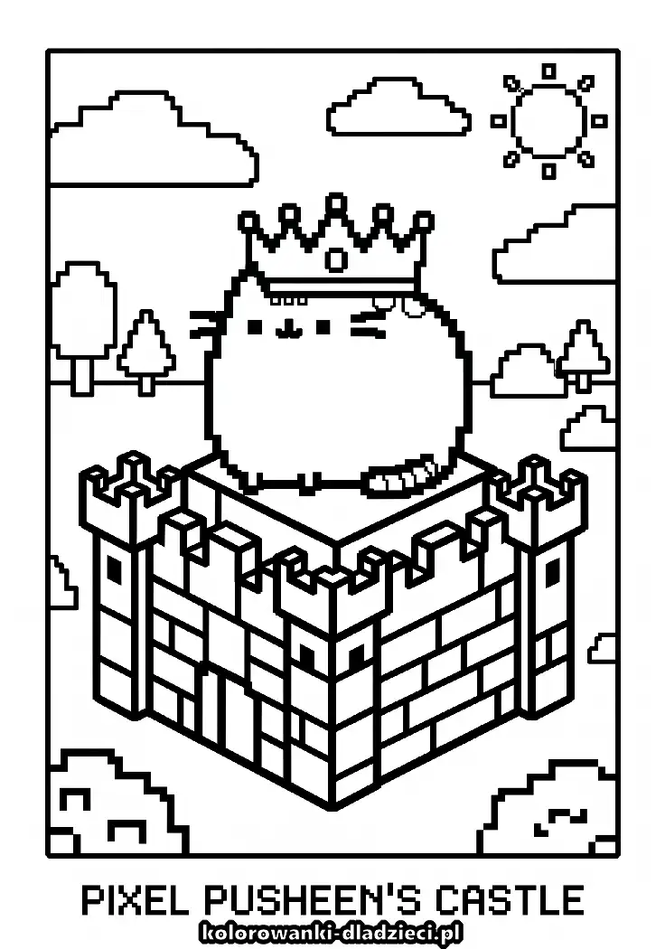 Kolorowanka edukacyjna dla dzieci: pusheen do pokolorowania