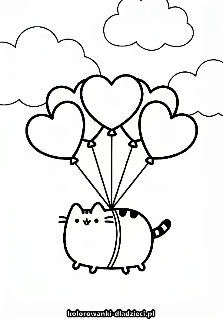 Kolorowanka dla dzieci dla dzieci: pusheen dla starszych dzieci