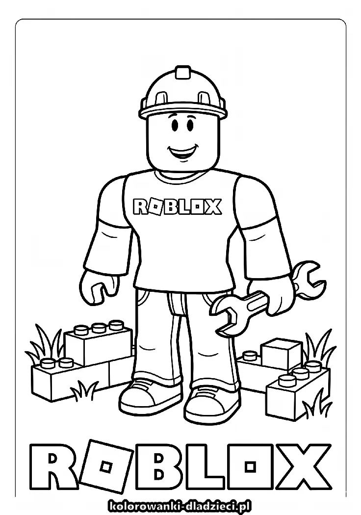 Kolorowanka dla dzieci dla dzieci: roblox na spokojną zabawę