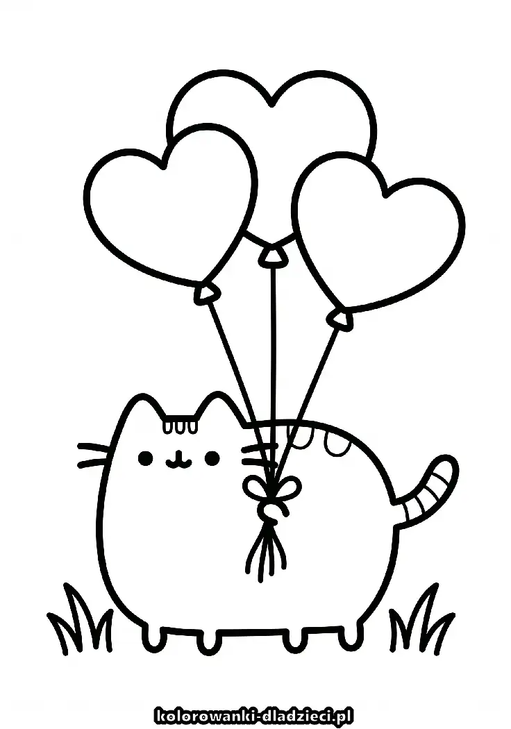 Pusheen - szczegółowa kolorowanka do druku