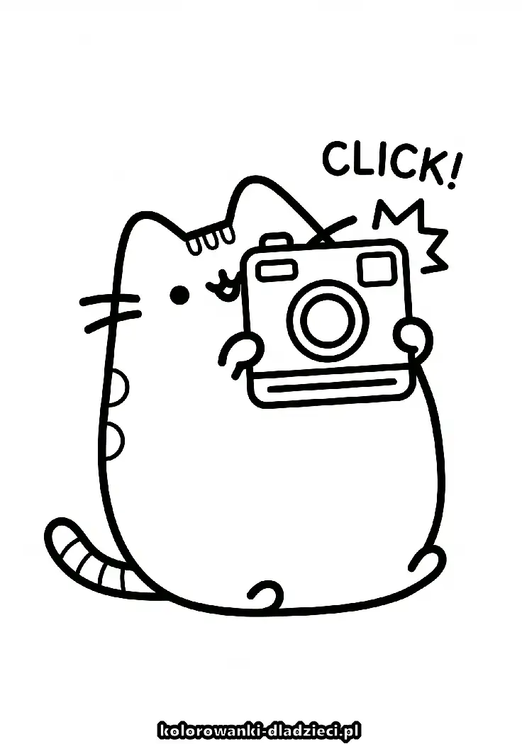 Szczegółowa kolorowanka dla dzieci: pusheen na spokojną zabawę