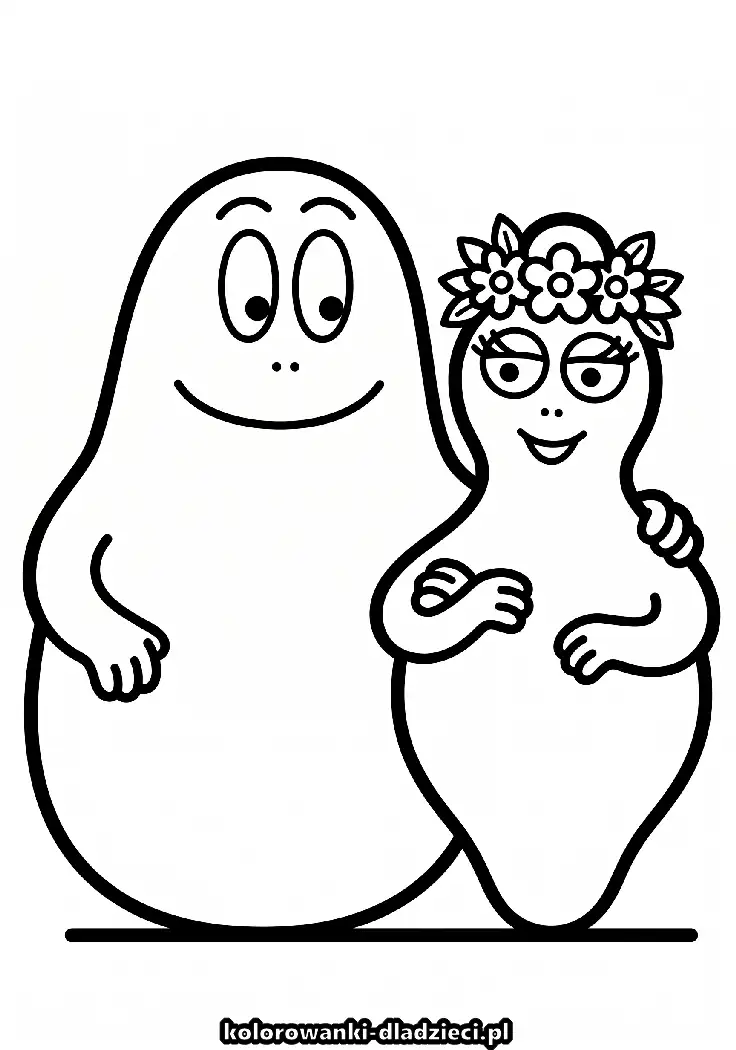 Drukowana kolorowanka przedstawiająca barbapapa do druku