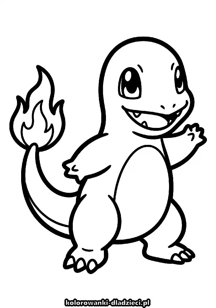 Kolorowanka dla dzieci przedstawiająca charmander do wydruku w domu