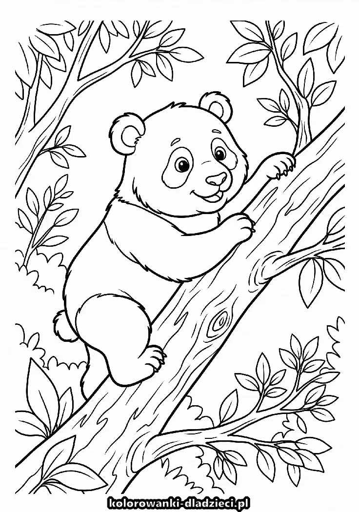 Kolorowanka edukacyjna dla dzieci: panda na kartkę A4