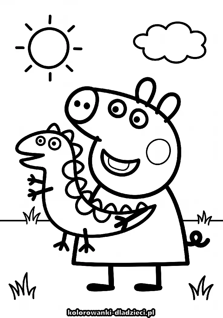 Kolorowanka do wydruku swinka peppa dla dzieci do druku