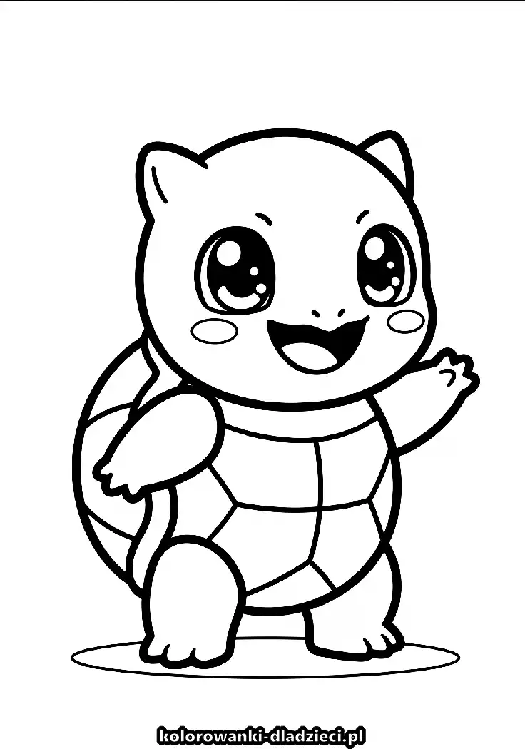 Prosta kolorowanka z motywem squirtle na spokojną zabawę
