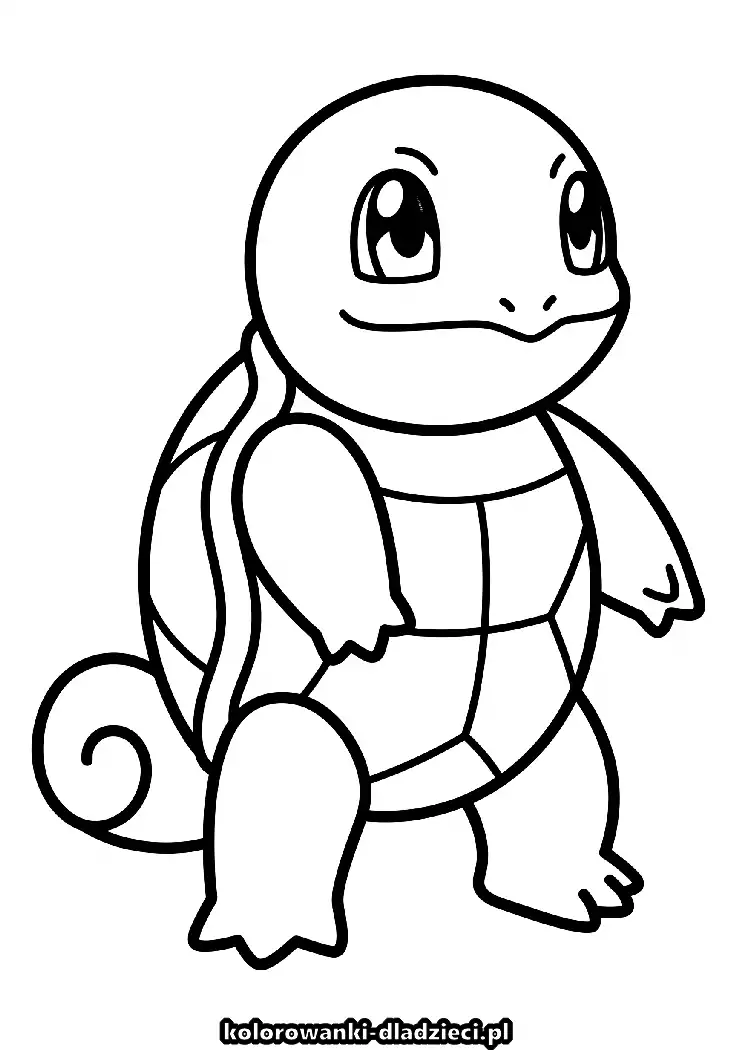 Fajna kolorowanka przedstawiająca squirtle na zajęcia plastyczne