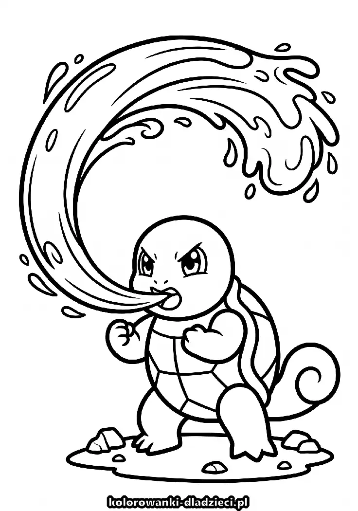 Obrazek do kolorowania przedstawiająca squirtle do pokolorowania